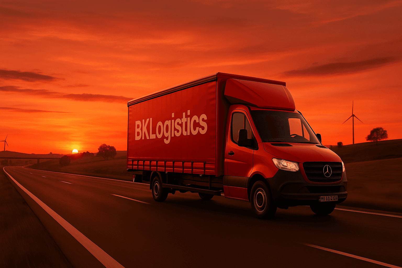 Samochód dostawczy na trasie